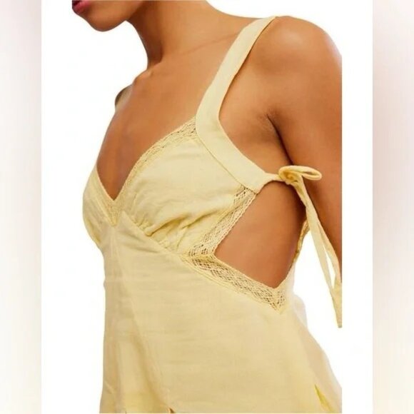 Free People Dresses & Skirts - Free People Vivi Mini Dress Butter Yellow